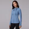 Chaqueta Deportiva con Capucha para Mujer Ajustada Slim Cierre Ropa de Yoga Manga Larga Chaqueta para Correr Fitness