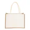 Bolsa de Lona de Lino Simple y Fresca Bolsa de Regalo Bolsa Corporativa con Logo Personalizado En Stock Bolsa de Yute Bolsa de Lona Patchwork