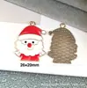 142 Colgantes de Navidad Colgantes de Aleación con Gota de Aceite Accesorios para Joyería DIY Colgante de Papá Noel Muñeco de Nieve Campana