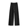Pantalones anchos simples, elegantes y casuales para mujer, nueva colección otoño/invierno 2026, con cintura de cordón, pantalones largos elegantes y versátiles, de moda