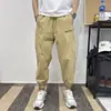Pantalones Casuales de Moda de Marca para Hombre, Pantalones Hallen Finos de Pierna Ancha con Cintura Escalonada, Pantalones Cortos de Secado Rápido