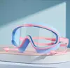 Óculos de Natação Infantis, Alta Definição, À Prova d'Água, Anti-Embaçante, Moldura Grande Equipamento Profissional, Conjunto de Touca de Natação e Óculos para Meninos e Meninas