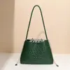 Bolso de Cubo Tejido de Moda Bolso de Hombro Gran Capacidad Bolso para Mujer alta calidad Tejido a Mano Casual Versátil Bolso de Mano para Mujer