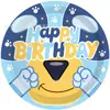 Plato de Papel Decorativo Perro Azul Taza de Papel Servilleta Set para 8 Personas Set de Vajilla para Fiesta Navideña