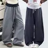 Pantalones deportivos de otoño e invierno para niñas, nuevo estilo 2026, para niños, otoño profundo, forrados de felpa, engrosados, corte holgado, pantalones modernos para niños mayores