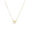 Pulseira de prata de lei S925 banhada a ouro 18k com laço para mulheres, joia de corrente fina em formato de coração de luxo leve nicho japonês estilo ins
