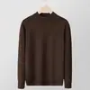 American-Style Half-High Collar Core-Spun Yarn Knit Muscle Men's Tight-Fitting Stretch Long-Sleeve Sweatshirt with a Thickened Base Layer