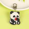 Lindo llavero de panda de bambú de dibujos animados de acrílico, pequeño regalo para la escuela, colgante decorativo, accesorios de joyería de alto valor de color.