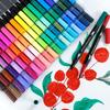 Suomeqi Pluma Acuarelable de Doble Punta Personalizada Lavable 100 Colores Pincel de Punta Suave Pintura para Niños Cerámica Gancho de Línea Colorido