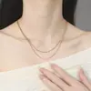 Collar de Nariz de Cerdo de Plata 925, Joyería de Lujo Nicho para Mujer, Cadena de Clavícula de Gama Alta, Cadena para Suéter, Cadena Lisa, Regalo de Cumpleaños