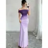 Ropa de mujer de comercio exterior de Amazon, nueva moda europea y americana de comercio exterior, vestido largo bodycon de manga corta con degradado y hombros descubiertos