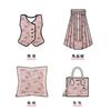 Novo vestido de fogos de artifício de seda rosa claro brilhante, tecido decorativo tingido com fio, vestido de primavera e verão, bolsa com textura da moda, tecido jacquard