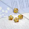 Hecho a Mano Lámina de Plata Triturada Arena Dorada Pétalos Flores Cuentas de Vidrio DIY Collar Pulsera Colgante Accesorios En Stock Envío 48h