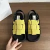 Sandalias de Tira Única con Suela Gruesa y Punta Abierta de Lujo Ligero para Mujer, Nuevas Sandalias Casuales Tejidas con Hebilla de Verano 2026 para Mujer