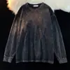 Camiseta de manga larga de marca moderna para hombre, estilo retro americano, moderna, holgada, casual, versátil, cuello redondo, camiseta interior