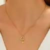 Colar Transfronteiriço de Aço Inoxidável Leve de Luxo, Corrente para Clavícula Geométrica Personalizada com Zircônia Incrustada, Coroa Amor