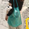 Bolsa Tote de Malla Bolsa de Playa Transparente Gran Capacidad Compras Almacenamiento Bolso de Hombro Moda de Alta Gama Sencillo Combinable