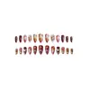Wm-362 Gato Fresa Uñas Postizas Almendra Transfronterizo Estilo Japonés Retro Lindo Gato Naranja 24 Piezas Uñas Portátiles Venta al por Mayor
