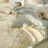 Nanjiren Washed Cotton Bear Sinceramente Lençol de Quatro Peças Capa de Colcha Dormitório Estudantil Suprimentos de Cama de Solteiro de Três Peças
