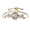 Elle Mosha Transfronterizo eBay Hermoso Diseño Forma de Flor de Circonita Pulsera Súper Brillante Moda Tamaño Ajustable