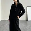 Otoño Invierno Transfronterizo Nuevo Botón Media Cremallera Cuello Alto Jersey Estilo Pequeño Chanel Tejido de Temperamento Top de Punto Holgado para Mujer