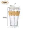 Copo de Vidro Colorido com Alfabeto Famoso na Internet Alto Valor Estudante Feminina Ventosa Transparente Estilo Fresco Copo para Beber Café
