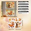 Adesivos de Janela Folha de Ouro Folha de Bordo Transfronteiriços Pinha Animal Cartoon Espinho Adesivos Decorativos de Vidro para Sala de Estar Quarto