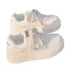 Zapatos Blancos con Plataforma Gruesa para Mujer 2025 Otoño Nuevos Zapatos para Mujer Ins Tendencia Versátil Nicho Zapatos Deportivos y Casuales
