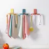 Suporte de Pano sem Furos para Cozinha Montado na Parede Cabide de Pano de Prato Gancho de Toalha para Banheiro Prateleira de Armazenamento para Banheiro