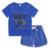 Conjunto de Camiseta e Shorts de Gola Redonda de Verão 2026 para Crianças Estilo Coreano Casual Absorvente de Suor Cor Doce Conjunto de Moletom para Crianças Pequenas