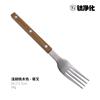 W304 Aço Inoxidável Clipe para Comida Ocidental Cabo Titânio Purificado Faca Garfo Colher Cabo Grão Nogueira Principal Cinco Peças Talheres para Presente