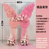 Decoración de Tablero Kt Mariposa Cascada Morada Flores Artificiales Salón de Belleza Punto Fotográfico Fondo de Fiesta Malla Morada Mariposa
