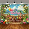 Decoración de Fondo de Banner Nuevo de Verano Transfronterizo con Vibras Tropicales de Verano para Actividades al Aire Libre Fondo de Banner Hawaiano