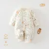Mameluco de algodón fino para bebé 40g Primavera Otoño Recién Nacido mono acolchado de algodón puro Ropa cálida para el hogar y gateo de bebé