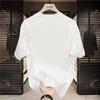 Playera de Manga Corta 230g Hombre Verano 2025 Nuevo Adolescente Marca Trendy Letra Estampada Manga Media Top Holgado