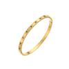 Pulseira de aço titânio de ouro 18K colorida com diamante redondo e microincrustado em estilo europeu e americano para mulheres com polimento fino