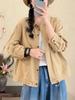 2025 Primavera y Otoño Nueva Chaqueta Corta Cárdigan Top Casual Manga Larga Holgado para Mujer Color Sólido Comercio Exterior Mayoreo