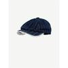 Gorra de Noticias de Mezclilla Vintage Japonesa con Encaje Gorra para Mujer Gorra Rayada Lavada Adelante Gorra de Primavera y Verano Boina Coreana