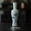 Jarrón azul y blanco pintado a mano adornos inserto floral mesa de té Zen ceremonia del té juego elegante hogar almacenamiento de agua contenedor hidropónico inserto de flores secas