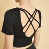 Roupas de Yoga Celebrante da Internet Femininas À Prova de Choque Push-up Corrida Matinal Esporte Short Top de Secagem Rápida Camiseta Verão Novo Estilo