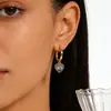 Pendientes de Ojo de Diablo de Moda en Forma de Corazón Pendientes Colgantes de Amor en Forma de Corazón Transfronterizos Chapados en Oro de 18k con Circonitas