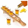 Bandeja Personalizada para Copinhos de Shot e Conjunto de Copinhos de Shot Suporte Estilo Country para Beber Bandeja de Madeira para Copinhos de Shot