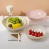 Plato de Frutas con Forma de Flor de Lujo Ligero de Aspecto Elevado Plato Combinado Simple de Grado Alimenticio Plato de Frutas Estilo Crema para Escritorio de Sala de Estar
