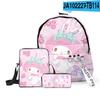 Mochila para estudiantes con estampado 3D de Sanrio Melody, conjunto de tres piezas, nueva mochila para estudiantes
