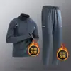 Ropa de Entrenamiento Media Cremallera para Hombre, Cálida con Forro de Forro Polar, Secado Rápido, Manga Larga, Top para Correr Otoño e Invierno, Camiseta Deportiva para Fitness