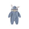 Mameluco de algodón puro para primavera y otoño para niños y niñas, mameluco de una pieza para bebé recién nacido, ropa de bebé con lindas orejas de conejo
