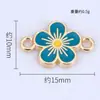 Nuevo Producto Más Vendido Dibujos Animados Creativo Colgante Flor de Cerezo Material para Accesorios DIY Aleación con Goteo de Aceite Pulsera Doble Colgante Collar Pendientes