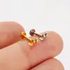 Hoja Marquesa Personalidad Labio Uña G23 Aleación de Titanio Clavo de Oreja Clavo de Hueso de Oreja Diente Interno Barra Recta Cartílago Joyería para Piercing Corporal