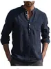 Outono 2026 Comércio Exterior AliExpress Wish Amazon Mais Vendido Camisa Casual de Praia Masculina Manga Longa Gola V Roupa Masculina