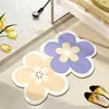 Alfombrilla Tapizada de Barro de Diatomeas con Flores Frescas Alfombrilla Absorbente para Suelo del Hogar Baño Alfombrilla Antideslizante para Inodoro Alfombrilla Resistente al Desgaste para Pies